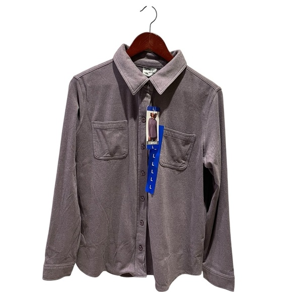 32 Degree Heat Women's Purple Button-Up Shirt - Picture 4 of 13